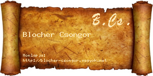Blocher Csongor névjegykártya